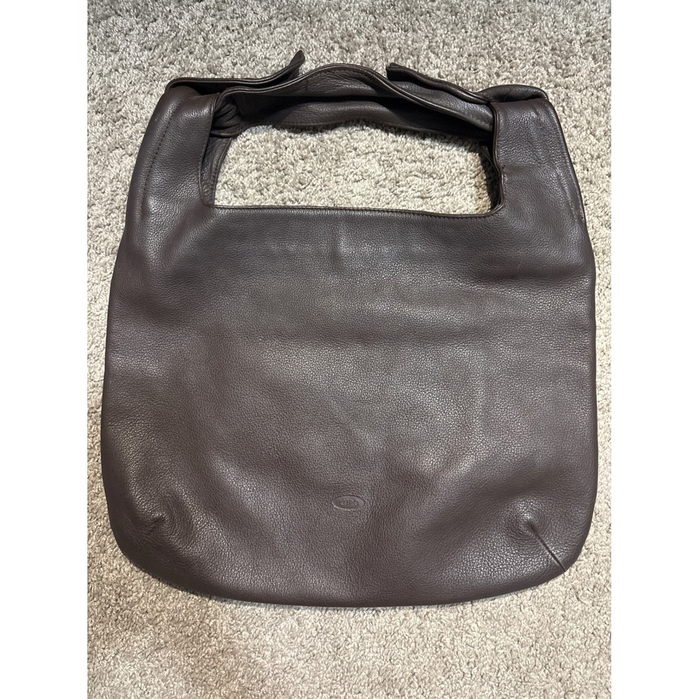 Lupo Barcelona Brown Pebbled Leather Hobo Shoulder Bag Knotted Handle Large